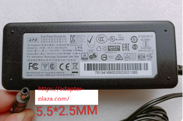*Brand NEW*Genuine APD DA-90J19 19V 4.74A 90.06 Watt AC Adapter Power Supply